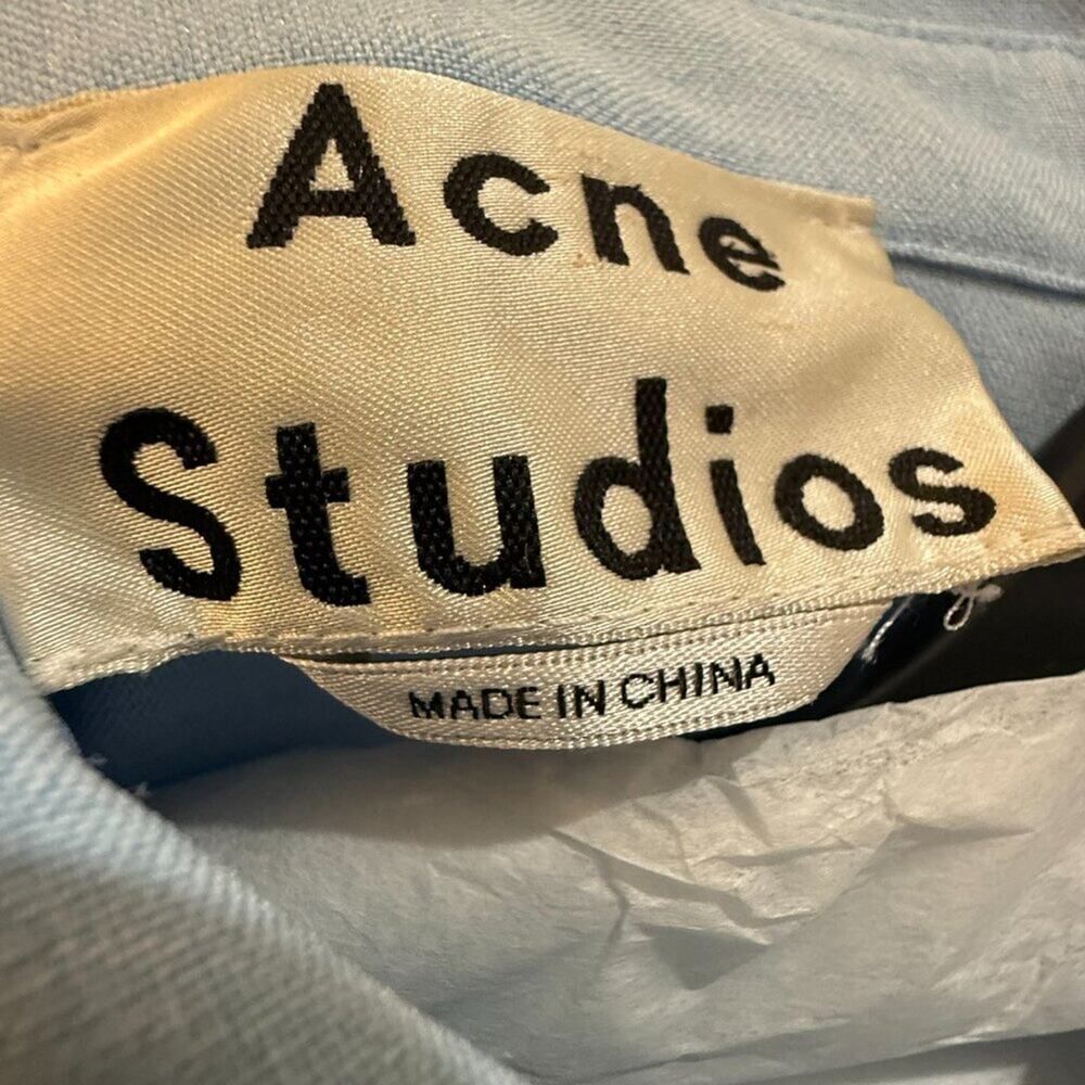 Acne Studios Light Blue Oversized Belted Shirt Dress Size S — Minimalist Scandi - Picture 8 of 8